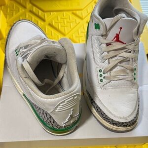 Jordan Air 3 Retro White and Green with Red Accents